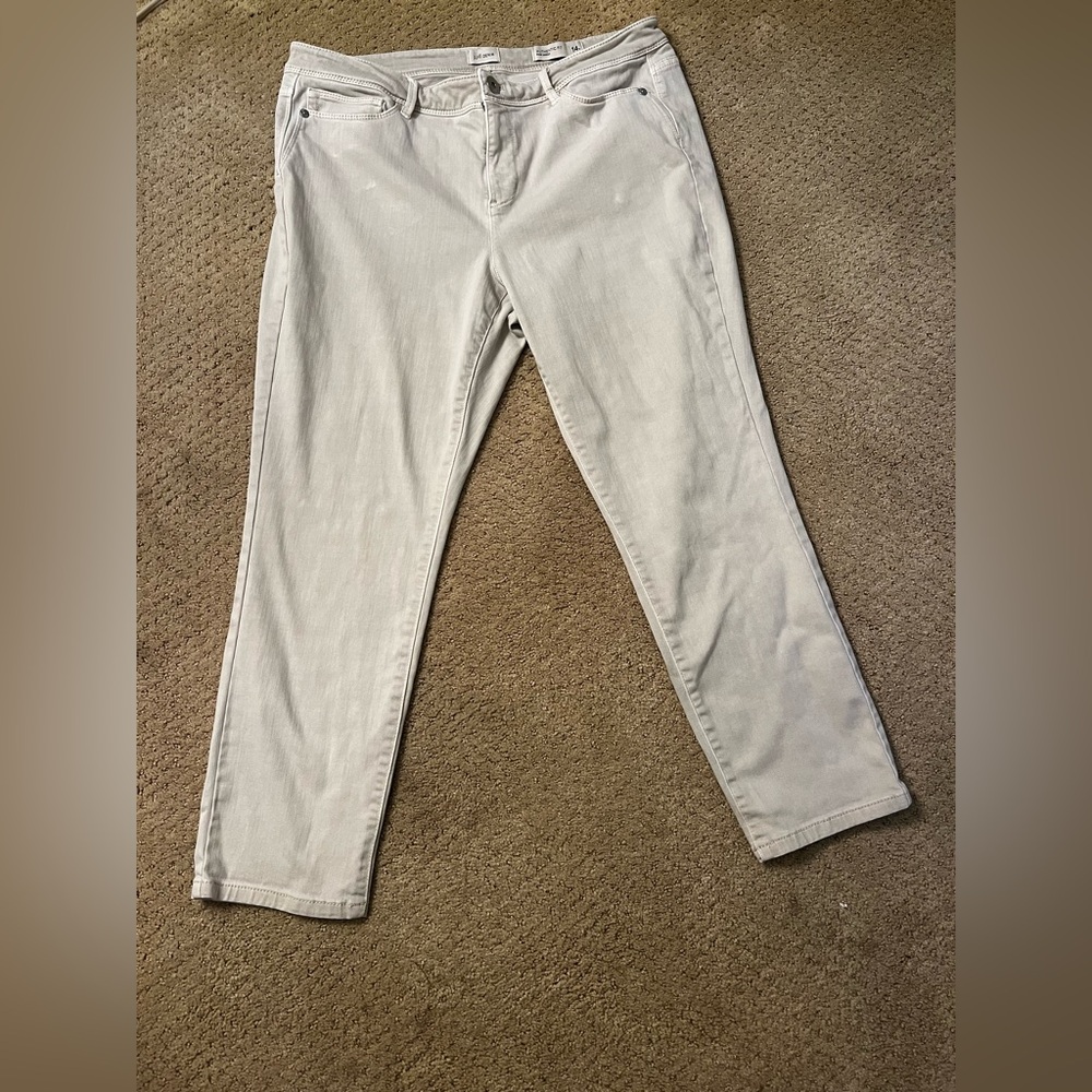 J. Jill Cream Slim Ankle Pants